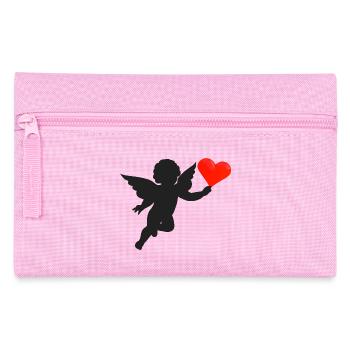 Angel heart, black - Pencil Case - pink - Front
