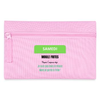 Saturday - Mussels and Fries - Pencil Case - pink - Front