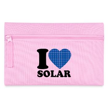 J’aime l’énergie solaire - Cœur - Énergie renouvelable - Trousse - rose - Devant