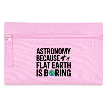 Science Over Flat Earth Design  - Pencil Case - pink - Front