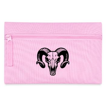 Crâne de tête de bélier avec cornes - Bélier - Trousse - rose - Devant
