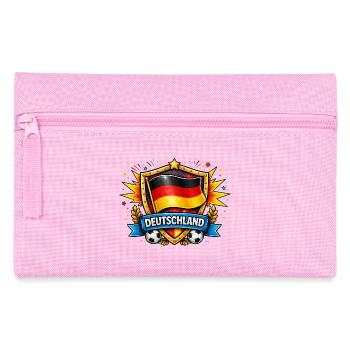 Deutschland Shield Fußball Design - Federtasche - Rosa - Vorne