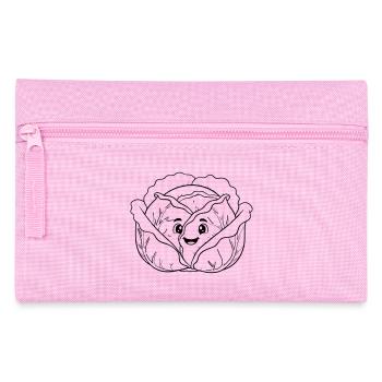 Cabbage Vegetable Kawaii Outline - Pencil Case - pink - Front