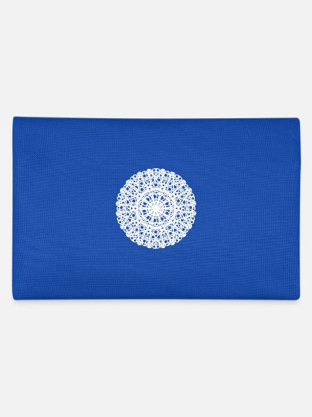 Geometric Flowers Mandala Round Pattern Shape - Pencil Case - royal blue - Back