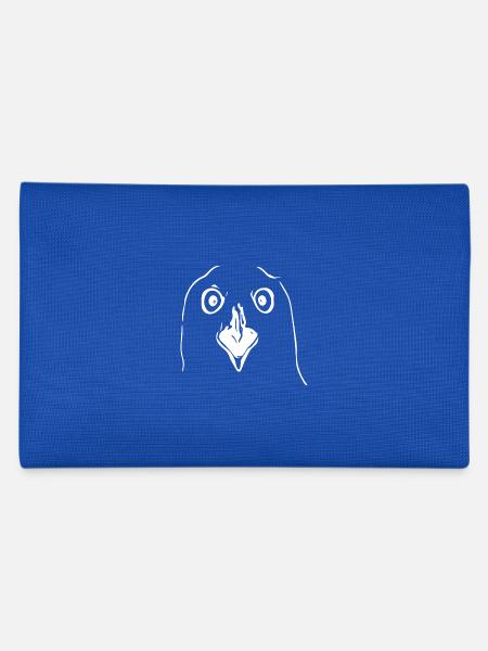 Schräger lustig Vogel mit Schnabel und Augen - Federtasche - Royalblau - Hinten