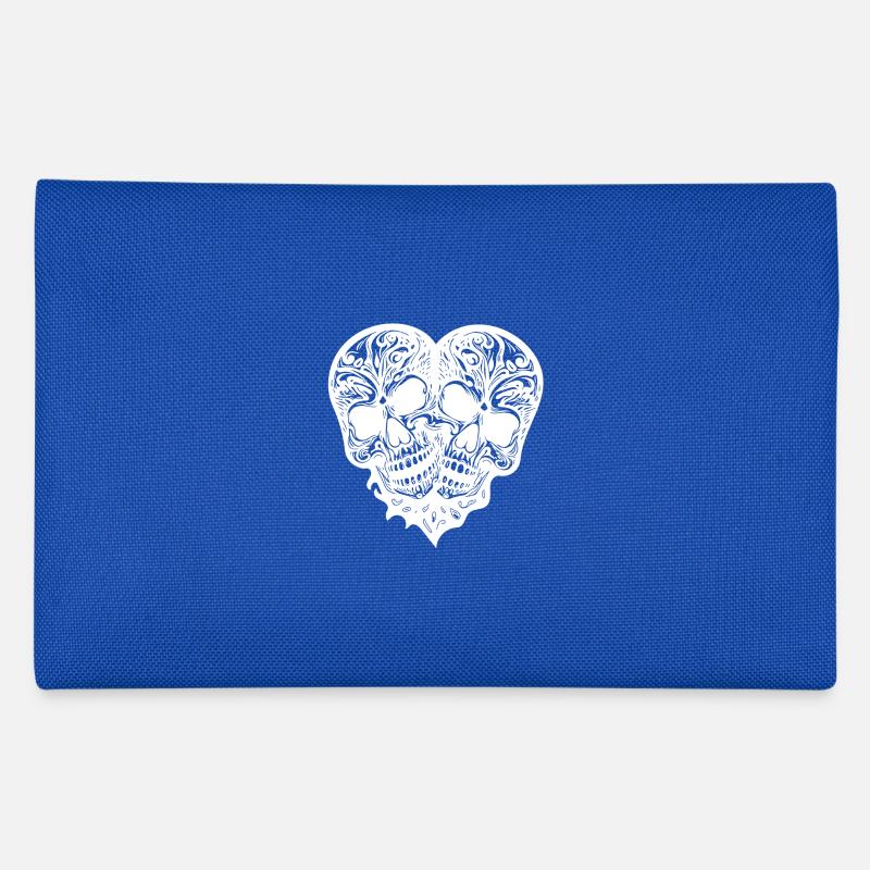 Two Skulls Heart Tattoo Tribal Style Pencil Case