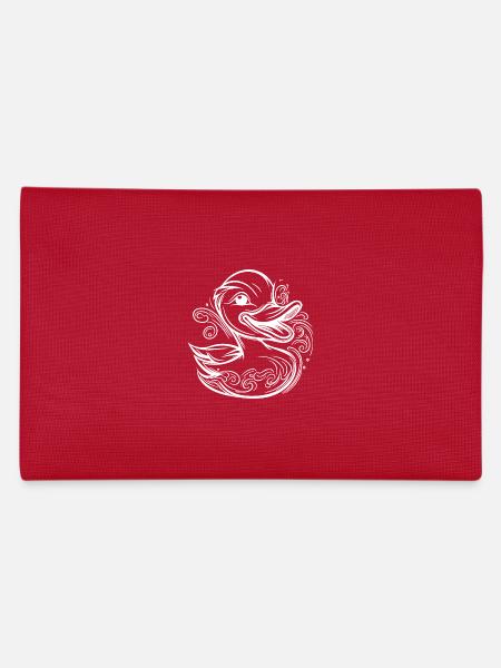 Canard nageur mignon avec un sourire drôle - Trousse - rouge - Dos