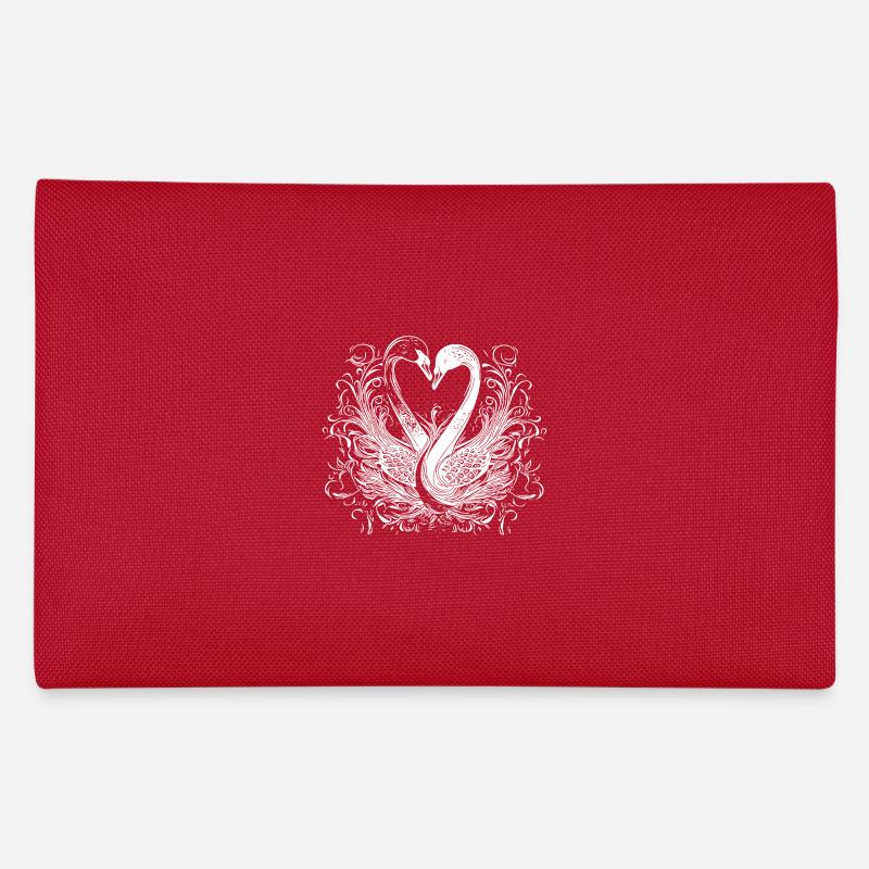 Élégants cygnes aimants en forme de cœur Trousse