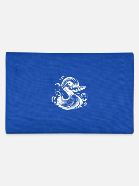 Funny grinning duck with huge beak - Pencil Case - royal blue - Back