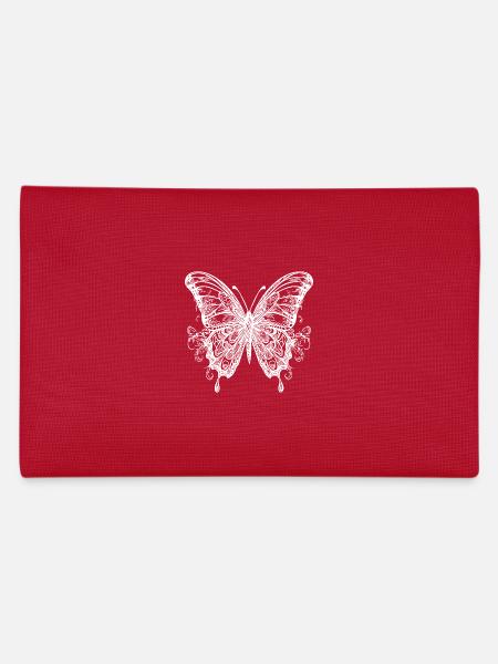 Tattoo style butterfly with wings - Pencil Case - red - Back