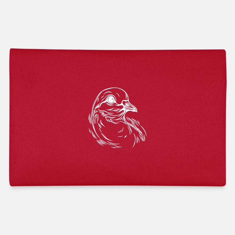 Eleganter Tauben Kopf in Tattoo Style Linien Federtasche