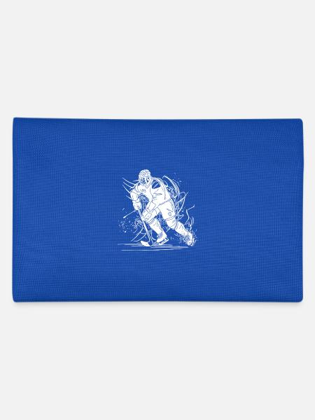 Schneller Eishockey Spieler Fan Motiv - Federtasche - Royalblau - Hinten