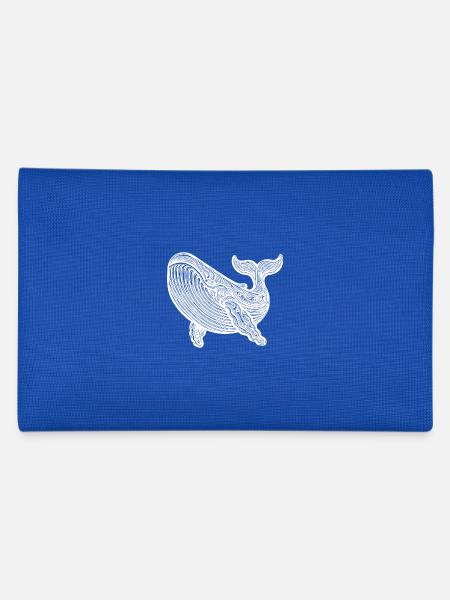 Large Diving Whale Vintage Sea Creature - Pencil Case - royal blue - Back