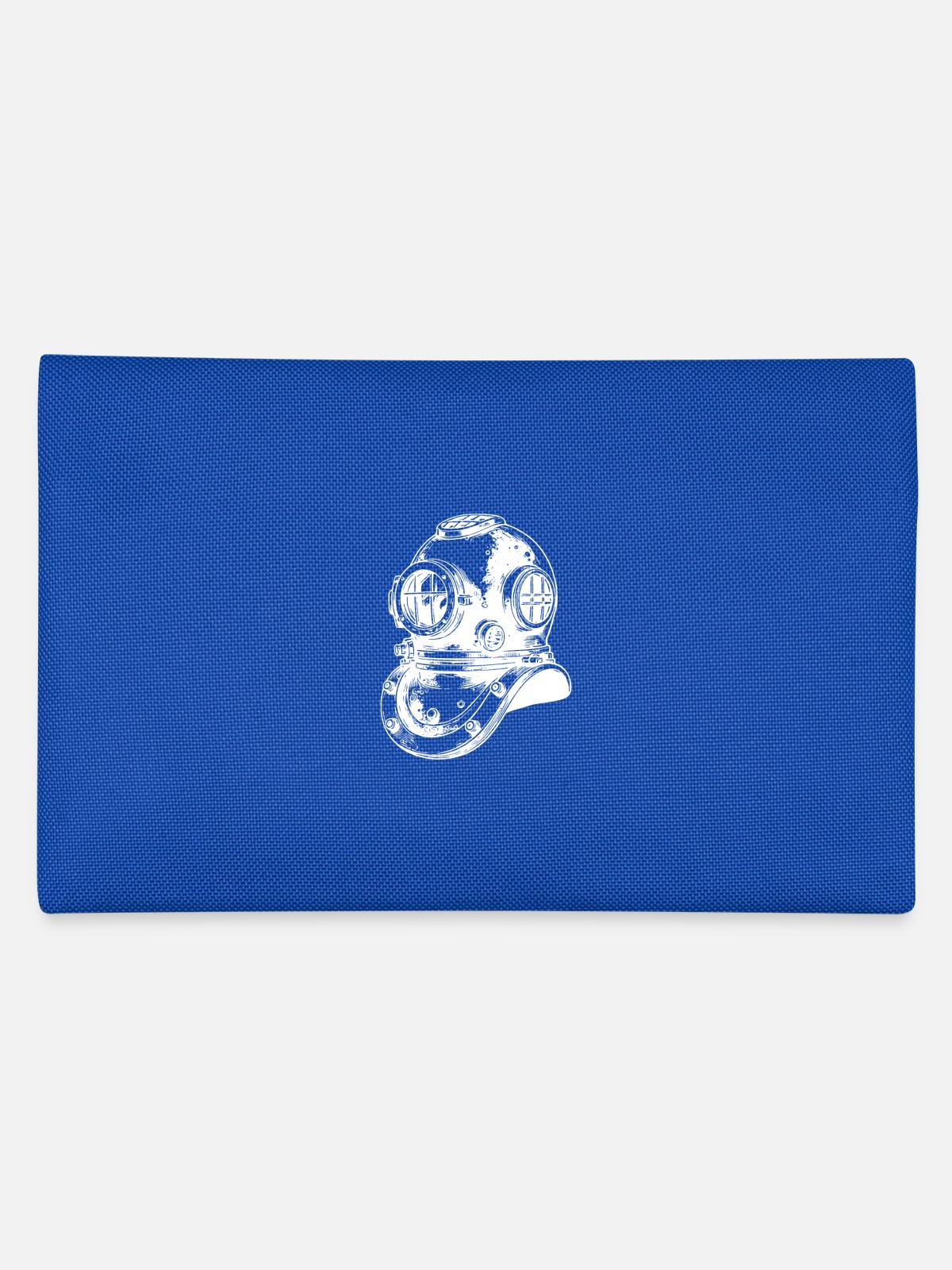Historischer Antiker Taucherhelm - Federtasche - Royalblau - Hinten