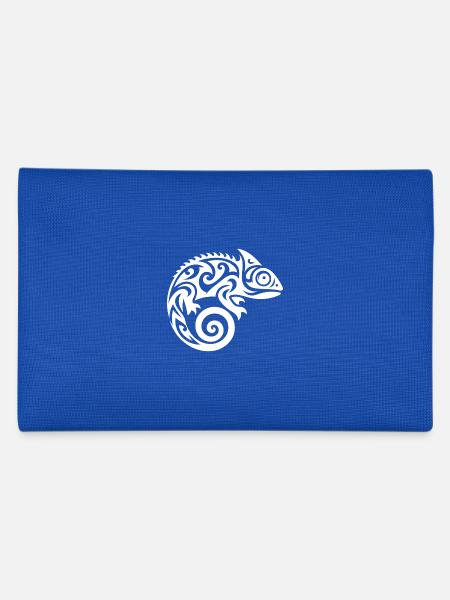 Cute little baby chameleon tattoo - Pencil Case - royal blue - Back