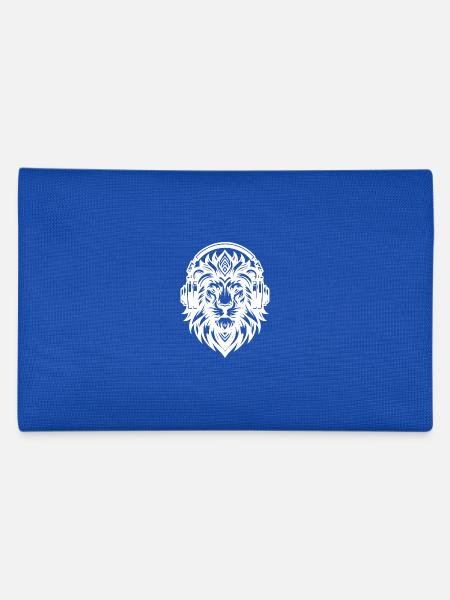 Lion sinistre avec des écouteurs - Trousse - bleu royal - Dos