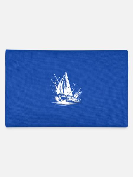 Speedy sailboat in splash swell - Pencil Case - royal blue - Back