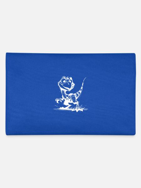 Kinder Zeichnung Frecher Raptor Baby Dino Skizze - Federtasche - Royalblau - Hinten