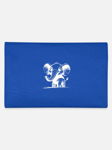 Cuddly children's elephant with huge trunk ears - Pencil Case - royal blue - Back