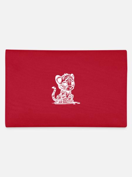 Small tiger with cute striped pattern - Pencil Case - red - Back