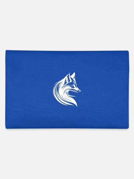 Tattoo Style Fuchs Porträt in fliessenden Linien - Federtasche - Royalblau - Hinten