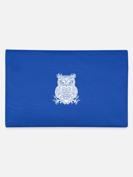 Vintage Eule mit großen Augen - Federtasche - Royalblau - Hinten