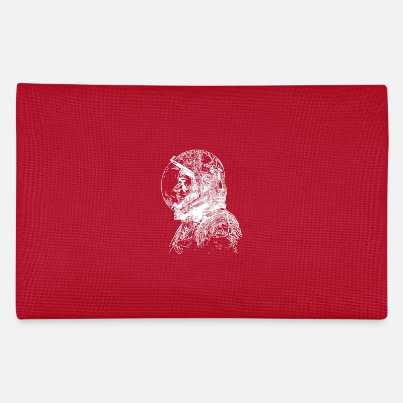 Vintager Kosmonaut mit geschlossenem Helm Federtasche