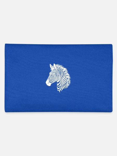 Zebra Elegant with Safari Stripe Pattern - Pencil Case - royal blue - Back
