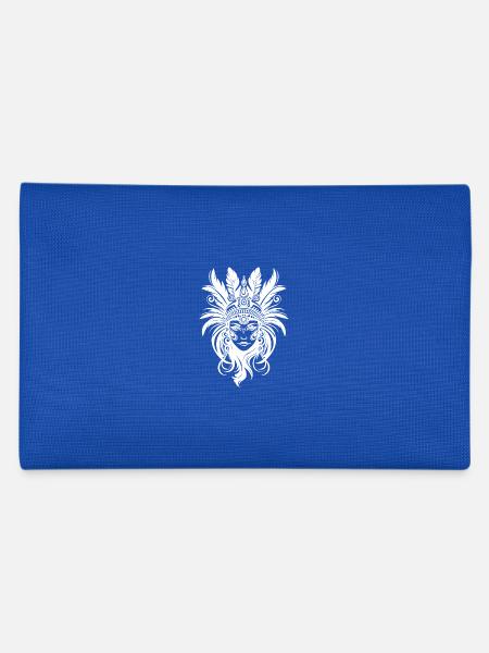 Women Face Mask Feather Headdress Spirit Feathers - Pencil Case - royal blue - Back