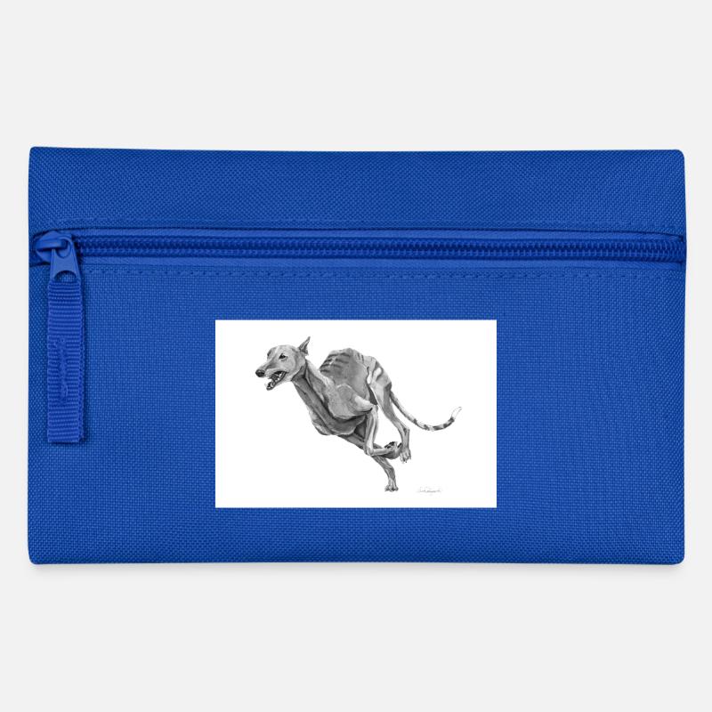 Windhund Poster - Federtasche - Royalblau
