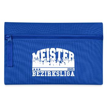 Meister 2025 Bezirksliga Aufstieg Fußball - Federtasche - Royalblau - Vorne