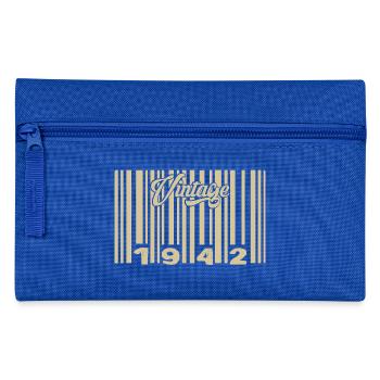 Vintage 1942 Barcode 1942: Year 2025. - Pencil Case - royal blue - Front