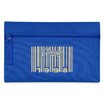 vintage 1998 Code barre 1998: Année 2025. - Trousse - bleu royal - Devant