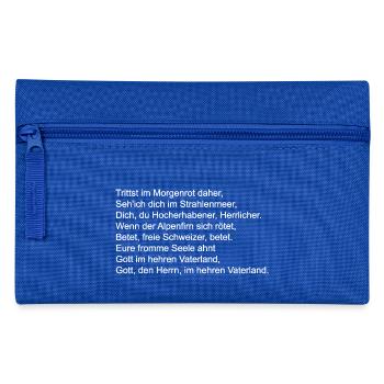 Schweizer Nationalhymne_weiss - Federtasche - Royalblau - Vorne