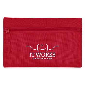 it works on my machine - Pencil Case - red - Front