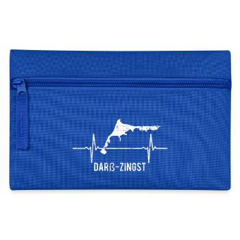 Geschenk, Heartbeat, Insel, Herzschlag Darß-Zingst - Federtasche - Royalblau - Vorne
