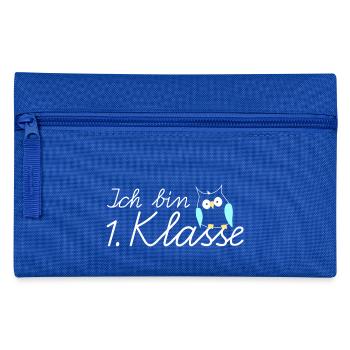 School enrollment I am 1st grade owl - Pencil Case - royal blue - Front