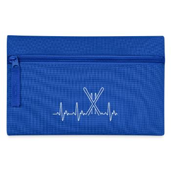 Herz fürs Skifahren - Federtasche - Royalblau - Vorne