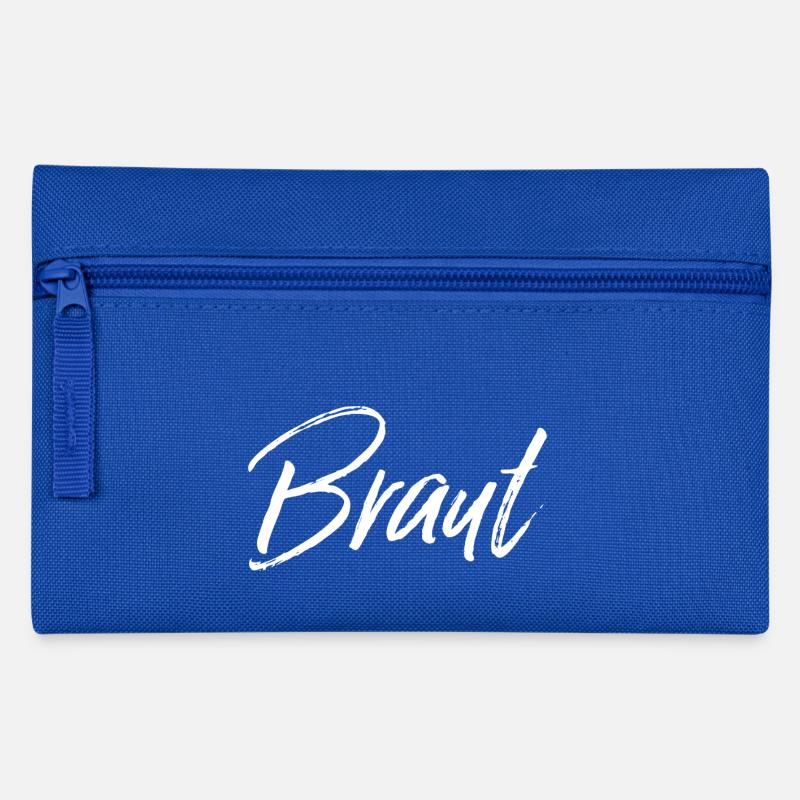 Braut weiss - Federtasche - Royalblau