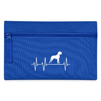 Dogge Herzschlag Hunde Hund Deutsche Doggen Herz - Federtasche - Royalblau - Vorne