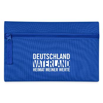 Germany Fatherland Home of my values white - Pencil Case - royal blue - Front