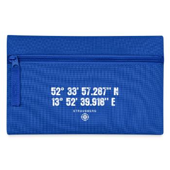 Strausberg Geocacher Geschenk Standort GPS Stadt - Federtasche - Royalblau - Vorne