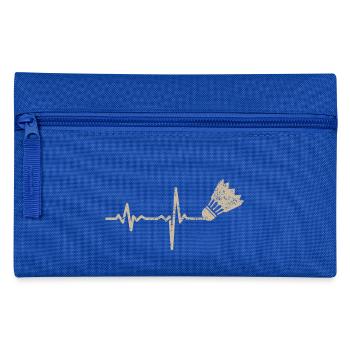 Geschenk Heartbeat Badminton - Federtasche - Royalblau - Vorne