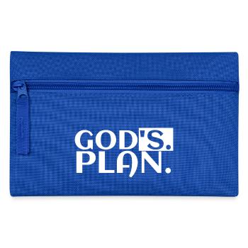 god's plan - Gods Plan | Fun Shirt - Federtasche - Royalblau - Vorne