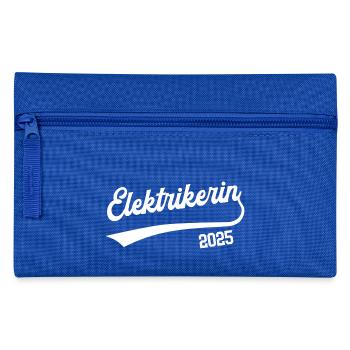 Elektrikerin 2025 Ausbildung Prüfung Elektriker - Federtasche - Royalblau - Vorne