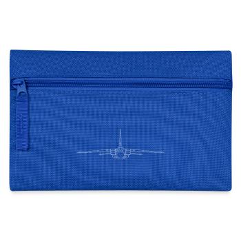tornado jet fighter white front - Pencil Case - royal blue - Front