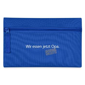 Wir essen jetzt Opa Satzzeichen Komma Leben retten - Federtasche - Royalblau - Vorne