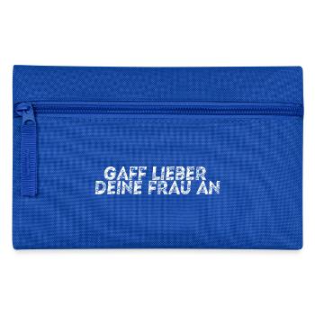 Gaff lieber deine Frau an - lustige Geschenkidee - Federtasche - Royalblau - Vorne