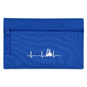 ECG HEARTBAR FORKLIFTS white - Pencil Case - royal blue - Front