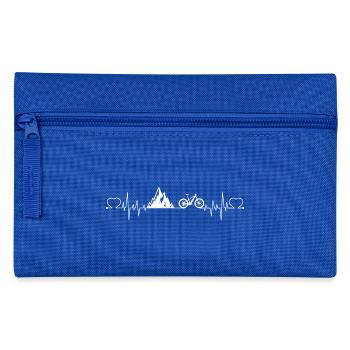 Herzschlag Berge Fahrrad - Federtasche - Royalblau - Vorne